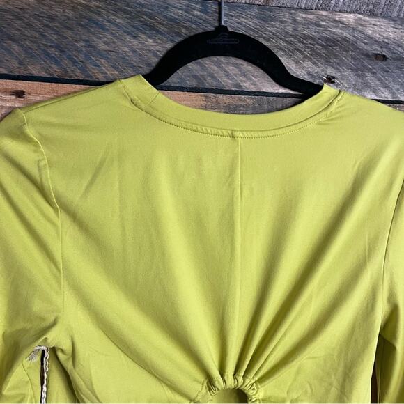 Jessica Simpson Active Lime Green Open Back Long‎ Sleeve Top Size Small - Picture 5 of 10
